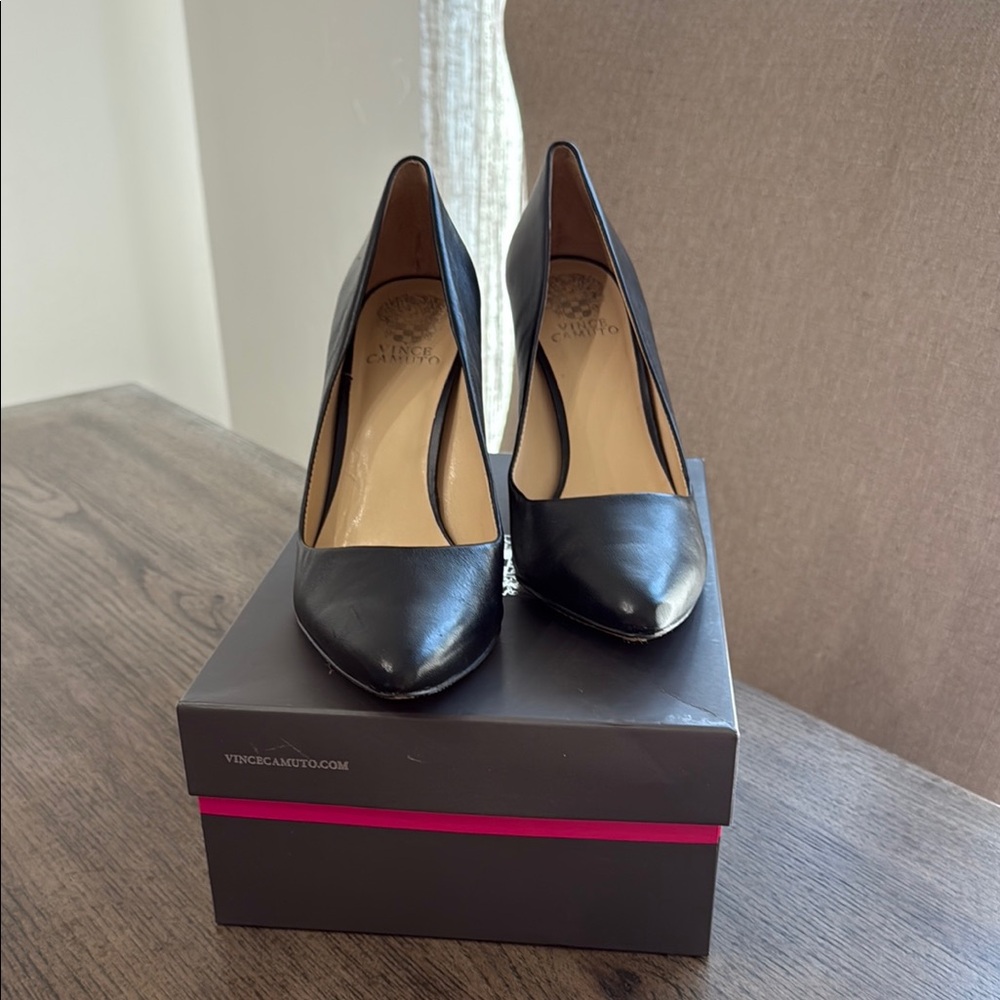Vince Camuto Black Heels Classic Pointed Toe
